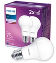 PHILIPS SET 2x E27 LED žiarovka 10W =75W 4000K NEUTRÁLNA BIELA ​​1055lm A60