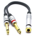 ADAPTÉR JACK ZÁSUVKA 6.3 STEREO NA 2x MONO VITALCO ADAPTÉR SPLITTER