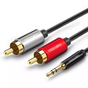 KÁBEL STEREO 2RCA - MINI JACK 3,5mm AUX VEGGIEG 1m