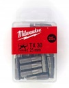 MILWAUKEE Hrot skrutkovača TX30x25mm 25 ks