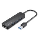 VENTION HUB 3x USB3.0 LAN 1Gbit + Napájanie 0,15m