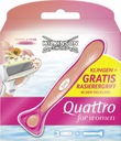 Wilkinson Quattro pre ženy 3 čepele + držiak na holenie Papaya & Pearl Com