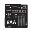 PANASONIC ENELOOP PRO AA BATÉRIE 2500 mAh 8x FOTO/LAMPY