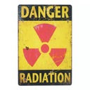 Kovová dekoratívna plaketa DANGER RADIATION