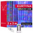 SVETELNÁ ZÁPONA 200 LED Garland Lampy 2x3 m USB drôty Cencúle + diaľkové ovládanie