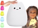 NOČNÁ LAMPA PRE DETI, LED SILIKÓNOVÁ SOFT TOUCH, FAREBNÁ RGB CAT