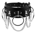 NÁHRDELNÍK BDSM CHOKER, ČIERNY, STRIEBORNÝ