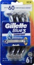 Gillette Blue 3 COMFORT blue3 Holiaci strojček, 6 ks, 3 čepieľky