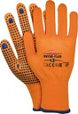 REIS RNYDO-FLUO oranžové rukavice, PVC bodky, veľkosť 10