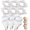 SET 6x LED GU10 6W halogénové svietidlo, BIELY Štvorcový