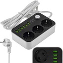 APPIO PREdlžovací kábel predlžovací kábel 2m 3 zásuvky + 6x USB SWITCH