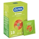 DUREX AROUSER Vlhčené a rebrované kondómy 18 ks.