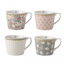 4 Porcelánové hrnčeky LAURA ASHLEY ČAJ ŽLTÝ 300 ml