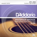 struny D'ADDARIO fosforový bronz EJ26 (11-52)