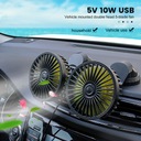 12V/24V USB ventilátor do auta s dvoma hlavami