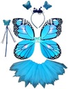 OUTFIT KOSTÝM BOTTERFLY VÍLA KRÍDLA TUTU SVIETIACA LED 3-9L