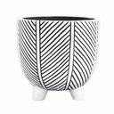 Obal Ø14cm ZEBRA kvetináč BIELY, čierne PRUHY