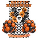 Oranžové čierne balóny girlanda tekvica záves nápis Halloween gadget