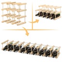 Stojan na fľaše na víno, polica na 9 fliaš, BOROVICE, MODULÁRNY, MASÍVNE EKO DREVO