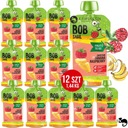 BOBSNAIL SNAIL BOB MUS smoothie bez cukru BANÁNOVÁ MALINA 120G x12 1,44KG