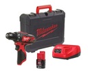 MILWAUKEE M12BDD-201C skrutkovač 12V 2Ah + kufor