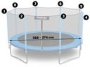 Vonkajšia sieť na trampolínu 374 cm 12 stôp Neo-Sport