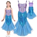 MERMAN OUTFIT ARIEL MERMAID ŠATY MALÁ MERNÁ VÍNA PROM KOSTÝM 134 / 140