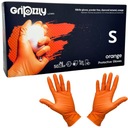 Rukavice NITRILOVÉ GRIPZZLY RUKAVICE oranžové ORANŽOVÉ GRIP S 50 ks.