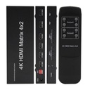 HDMI Matrix 4x2 SWITCH SPLITTER + diaľkové ovládanie Toslink Jack