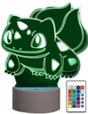 BULBASAUR POKEMON GO 16 LED 3D STOLNÁ LAMPA PRE DETI + DIAĽKOVÉ OVLÁDANIE