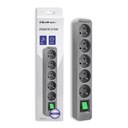 Qoltec Power strip / 5 zásuviek / 1,8m / Grey