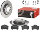 BREMBO ZADNÉ DISKY + DLOŽKY AUDI A4 B6 B7 255MM