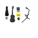 Ukulele Harley Benton UK-12 Black set + stojan