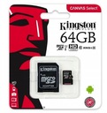 KINGSTON 64GB MICRO SD KARTA SDCS2 CL10 SD ADAPTÉR