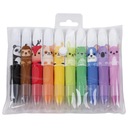 GÉLOVÉ pastelky CAT DOG PANDA 10 COLORS KIDEA