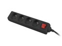 Lanberg Power strip 1,5 m, čierna, 4 zásuvky,