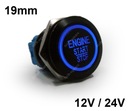 BLACK Momentary Button 12V/24V START STOP MOTOR