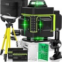 LASEROVÝ KRÍŽOVÝ LASER LEVEL 360° 4D 30M ZELENÝ STATÍV NA 2 BATÉRIE