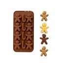 Silikónová forma pre odliatky mydlových sviečok pán Cookie Gingerbread Man Striedy