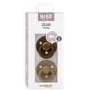 BIBS cumlík 2-Pak: MOCHA, DUB TMAVÝ 6-18m, gum.