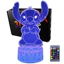 3D USB LED nočná lampa + diaľkové ovládanie Lilo a Stitch