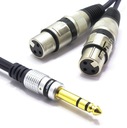 KÁBEL 2X XLR DÁMSKY jack 6,3 STEREO 3m mk24