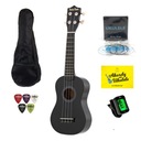 Harley Benton Black ukulele + sada príslušenstva