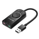 UZELENÁ USB ZVUKOVÁ KARTA SLÚCHADLÁ MIKROFÓN 15CM