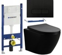 GEBERIT BETONOVANÝ WC SET, MISKA MATNÁ ČIERNA