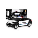 Policajné auto BMW x6 pre deti 8+ Diaľkovo ovládané policajné svetlá 1:24 Kohút