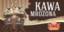 Malý závesný reklamný banner ICED COFFEE 100x50