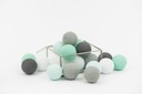 Sada svetielok Cotton Balls Mint Love, 35 guličiek