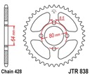 JT ZADNÉ OZNAČENIE 838 37 YAMAHA RS 100 76-80, RSX/RX 100 83-94, CRYPTON 105R