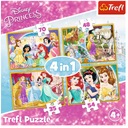 Puzzle Trefl 4v1 Šťastný deň princezien